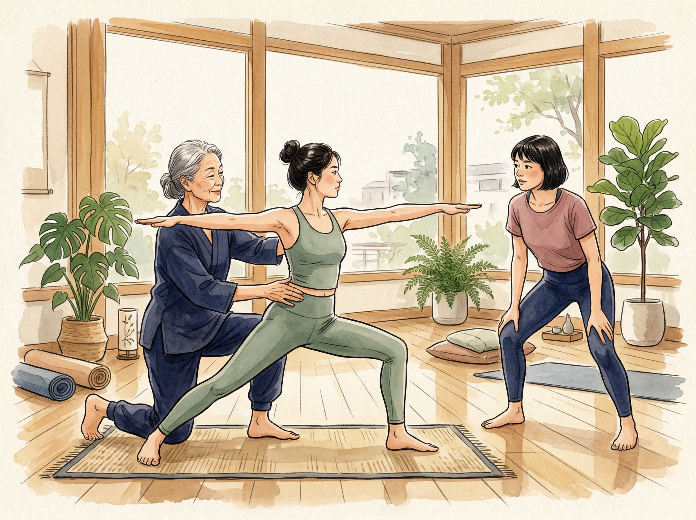Yoga teacher training group