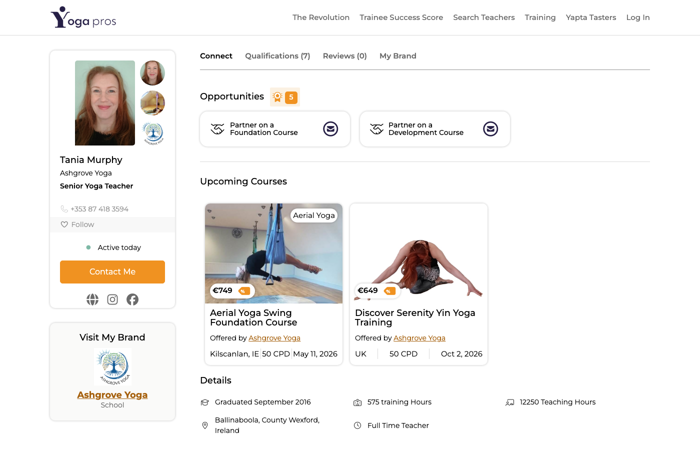 Live CV, verified professional profile